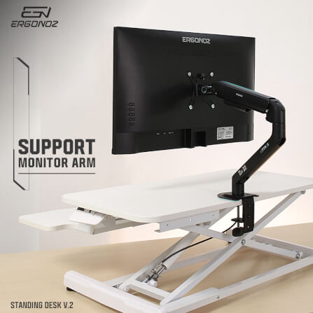 โต๊ะปรับระดับ โต๊ะทำงานแบบยืน ERGONOZ EGN-STA01V2-W, สีขาว (STANDING DESK CONVERTER V.2)_7