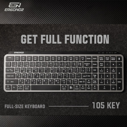 คีย์บอร์ดไร้สาย, ERGONOZ EGN-KB01, สีดำ (KEYBOARD 01 2 ระบบ รองรับทั้ง 2.4GHZ และ BLUETOOTH)_7