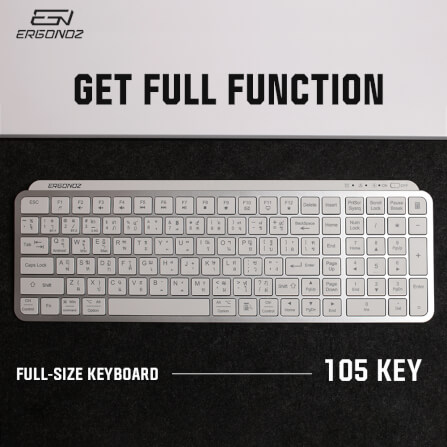 คีย์บอร์ดไร้สาย, ERGONOZ EGN-KB01-W, สีขาว (KEYBOARD 01 2 ระบบ รองรับทั้ง 2.4GHZ และ BLUETOOTH)_7