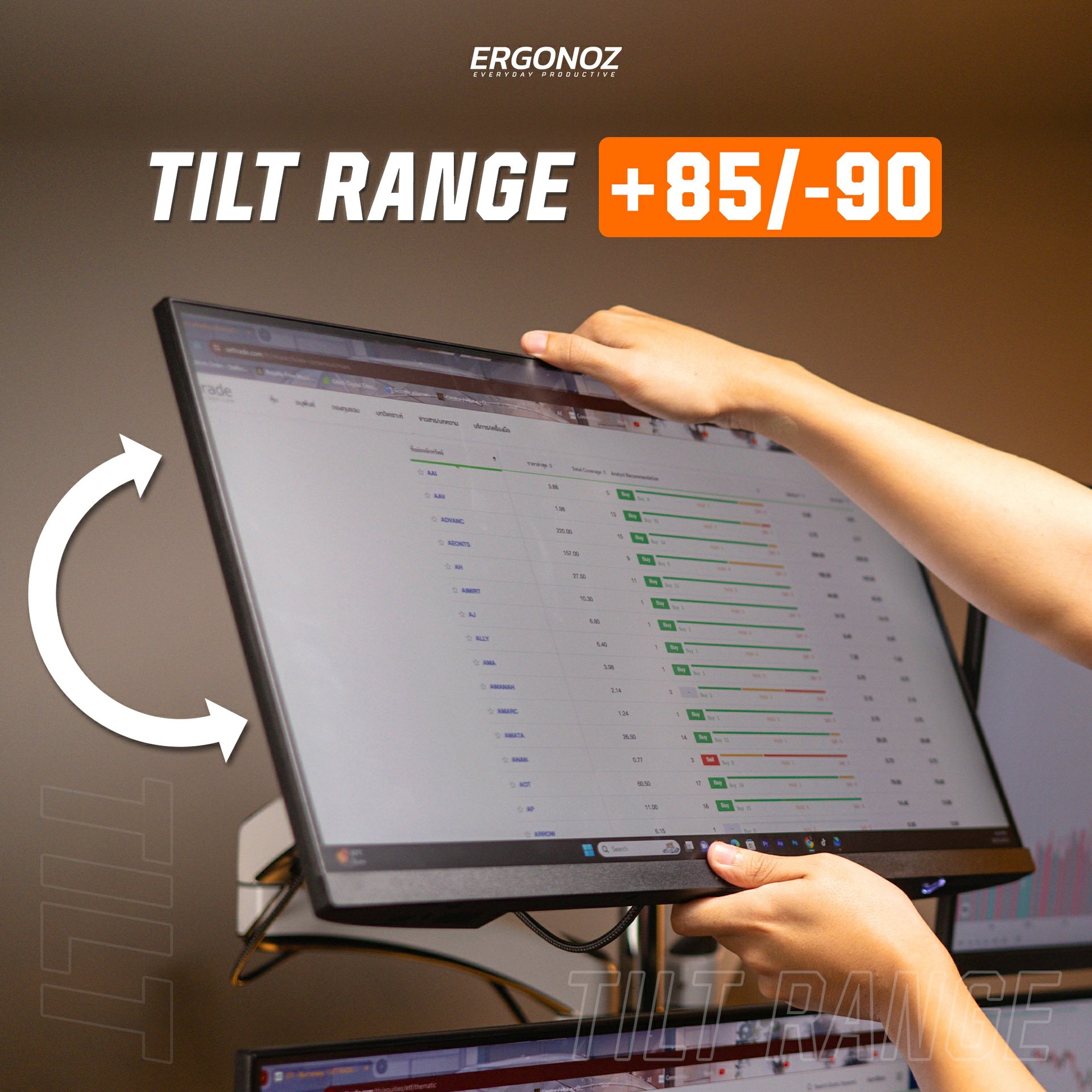 แขนจับจอ ERGONOZ รุ่น METALIC 02 DIY SET02 แขนเดี่ยว สำหรับหน้าจอ 15 - 27 นิ้ว จำนวน 4 จอ สีขาว (EGN-02-SET02-W)_7