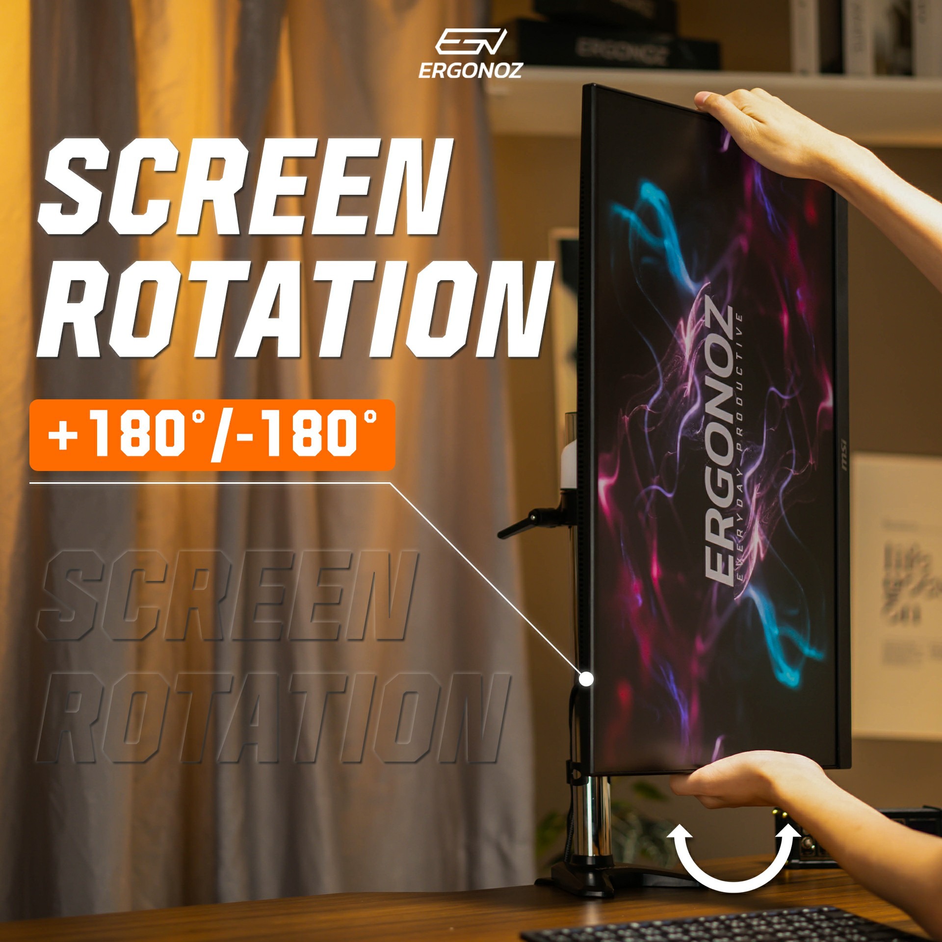 แขนจับจอ ERGONOZ รุ่น METALIC 02 DIY SET07 แขนเดี่ยว สำหรับหน้าจอ 15 - 32 นิ้ว สีขาว (EGN-02-SET07-W)_8