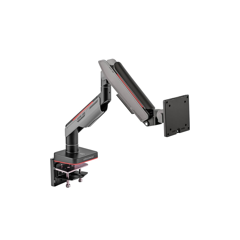 แขนจับจอ ERGONOZ รุ่น HYPERION HEAVY DUTY RGB แขนเดี่ยว สำหรับหน้าจอ 17-49 นิ้ว สีดำด้านและเทาเข้ม (EGN-HPR-S-DG-RGB)_0