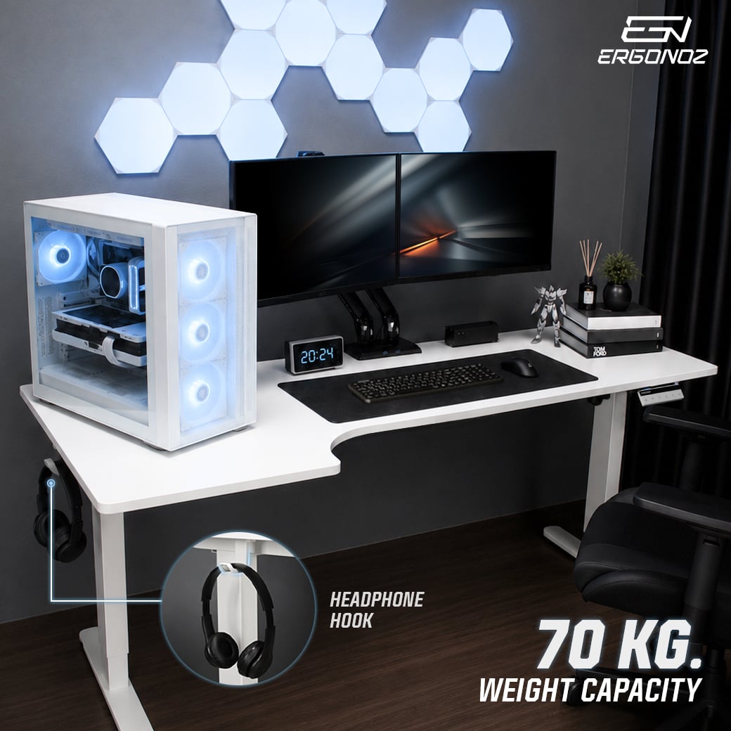 โต๊ะปรับระดับไฟฟ้า ERGONOZ EGN-ELSTA03-W, สีขาว (INTEGRA L-SHAPE ELECTRIC STANDING DESK)_4