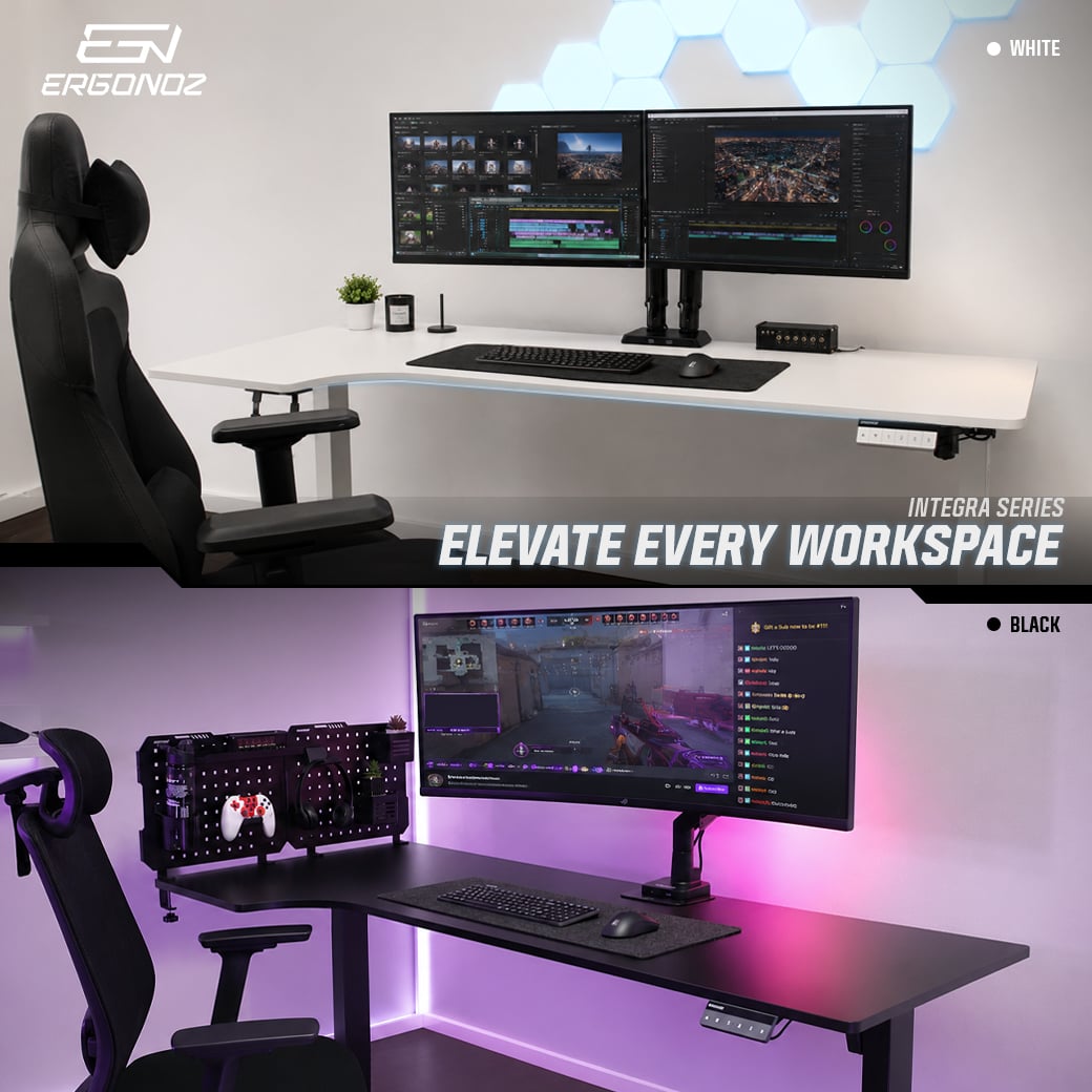 โต๊ะปรับระดับไฟฟ้า ERGONOZ EGN-ELSTA03-W, สีขาว (INTEGRA L-SHAPE ELECTRIC STANDING DESK)_7