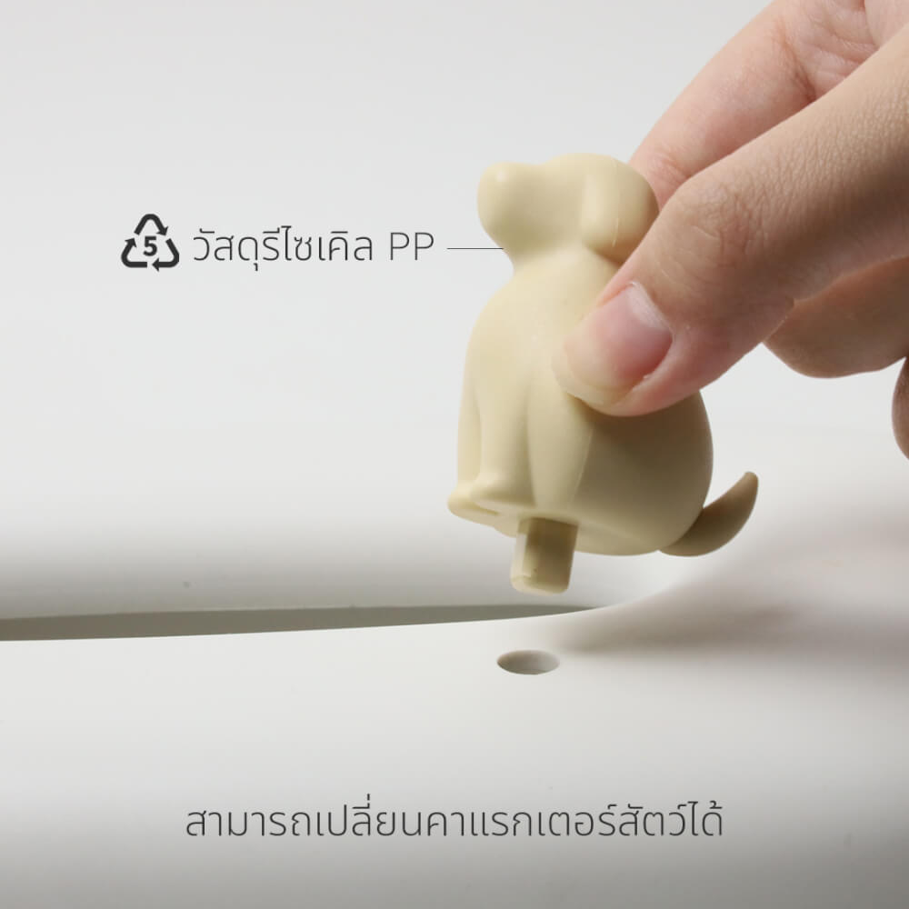 กล่องทิชชู QUALY พร้อมฟิกเกอร์รูปสุนัข  ขนาด 13.8X26.2X9.1 ซม. ใช้งานได้สองด้าน สีขาว