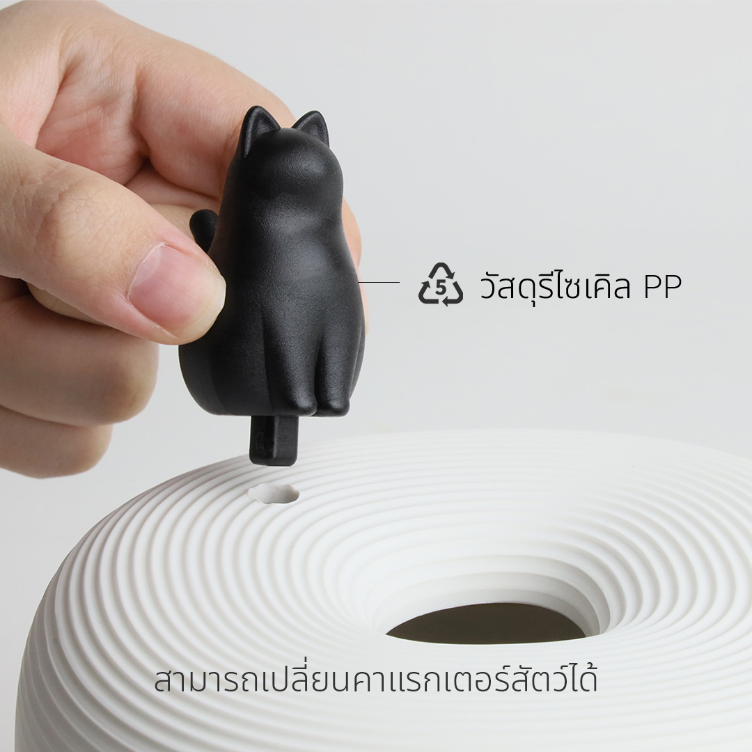 กล่องทิชชู QUALY รุ่น MINI พร้อมฟิกเกอร์แมว ขนาด 13.8X13.8X9.1 ซม. ใช้งานได้สองด้าน สีขาว_5