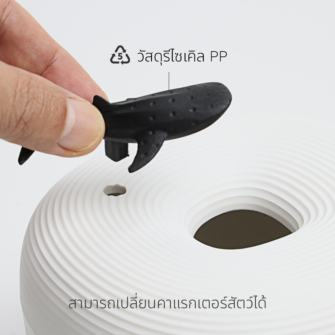 กล่องทิชชู QUALY รุ่น MINI พร้อมฟิกเกอร์ฉลามวาฬ ขนาด 13.8X13.8X9.1 ซม. ใช้งานได้สองด้าน สีขาว_5