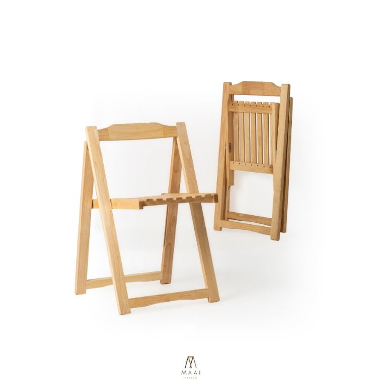 เก้าอี้ไม้ยางพาราแท้ MAAI DESIGN A CHAIR สีบีช