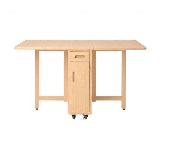 โต๊ะทานข้าวไม้ยางพาราแท้พับเก็บได้ MAAI DESIGN  รุ่น BUTTERFLY ONLY TABLE สีบีช