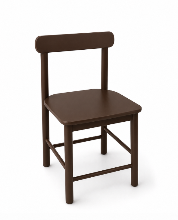 เก้าอี้ทานข้าวไม้ยางพาราแท้ MAAI DESIGN ISU CHAIR  ลวดลายธรรมชาติ สีช็อกโกแลต