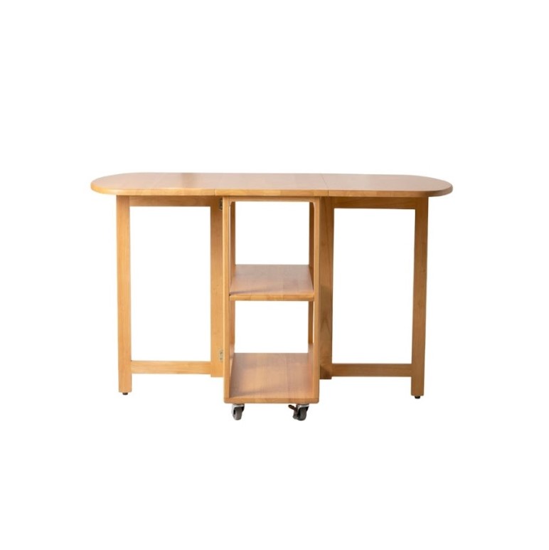 โต๊ะทานข้าวไม้ยางพาราแท้พับเก็บได้ MAAI DESIGN  รุ่น NABI TABLE สีบีช
