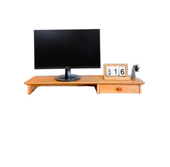 ชั้นวางจอคอมไม้ยางพารา MAAI DESIGN รุ่น GRANDE SHELF สีโอ๊ค