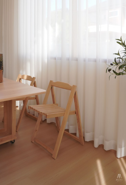 เก้าอี้ไม้ยางพาราแท้ MAAI DESIGN A CHAIR สีบีช