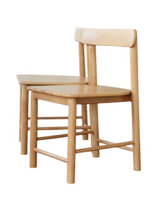 เก้าอี้ทานข้าวไม้ยางพาราแท้ MAAI DESIGN ISU CHAIR ลวดลายธรรมชาติ สีโอ๊ค