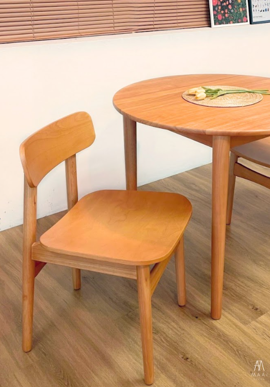 เก้าอี้ทานข้าวไม้ยางพาราแท้ MAAI DESIGN RYUFATE CHAIR สีโอ๊ค
