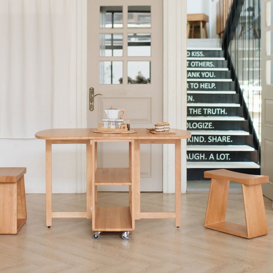 เก้าอี้บาร์ไม้ยางพารา MAAI DESIGN รุ่น BULL STOOL สีโอ๊ค