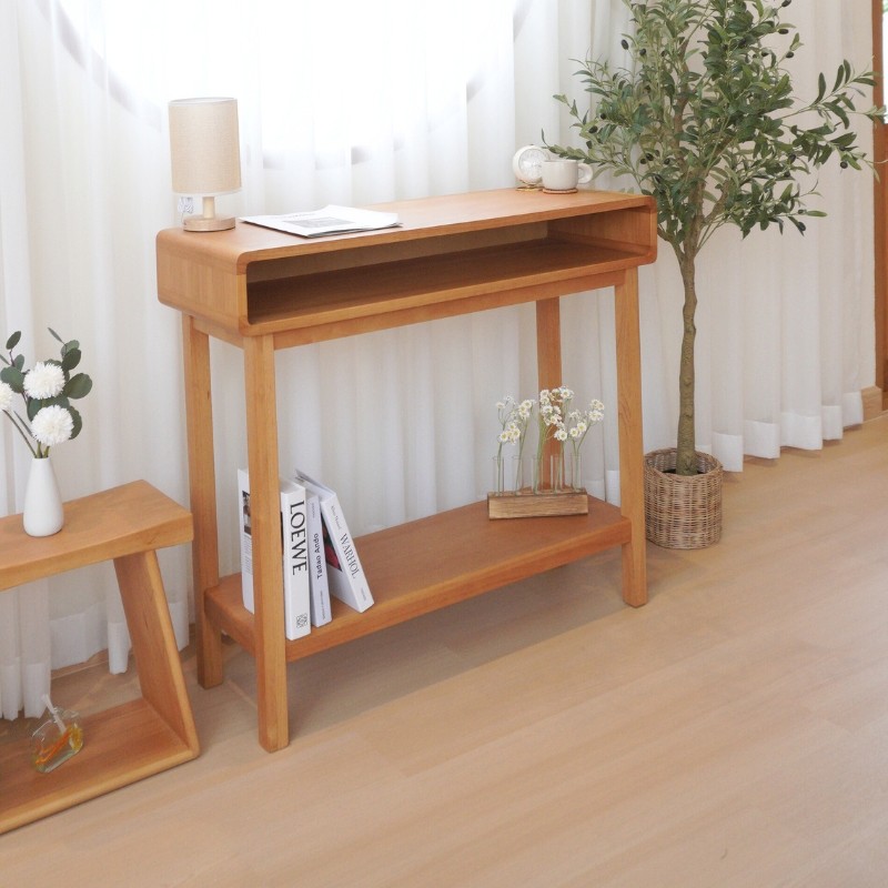 โต๊ะบาร์ไม้ยางพารา MAAI DESIGN รุ่น MITASU CONSOLE TABLE สีโอ๊ค