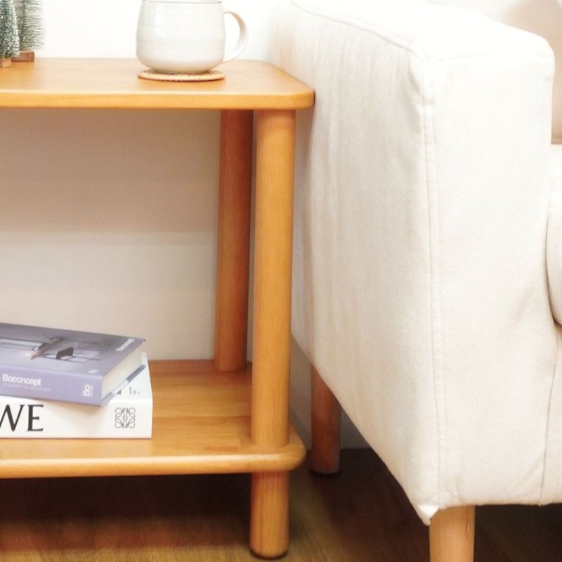 โต๊ะข้างไม้ยางพารา MAAI DESIGN รุ่น AKINO SIDE TABLE สีโอ๊ค