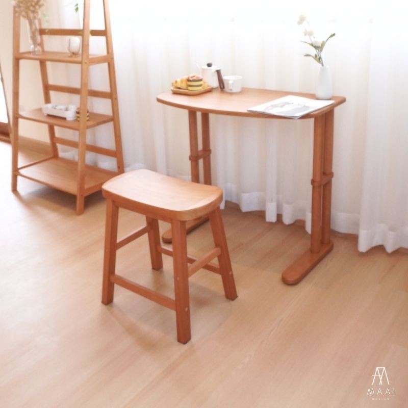 โต๊ะทำงานไม้ยางพารา ปรับ2ระดับ MAAI DESIGN รุ่น TACHI SIDE TABLE สีโอ๊ค