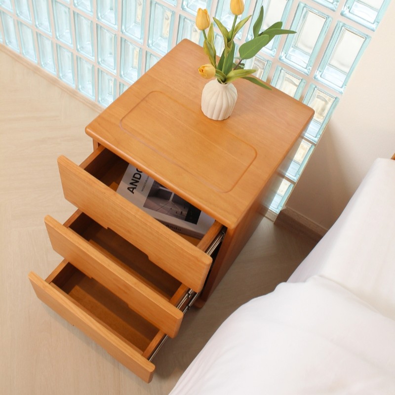 ตู้ลิ้นชักไม้ยางพารา MAAI DESIGN รุ่น SANTO SIDE TABLE สีโอ๊ค