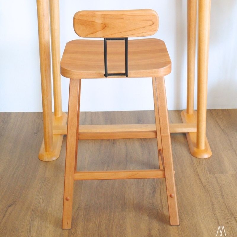 เก้าอี้บาร์ไม้ยางพารา MAAI DESIGN รุ่น SORU BAR STOOL 24'' สีโอ๊ค_9
