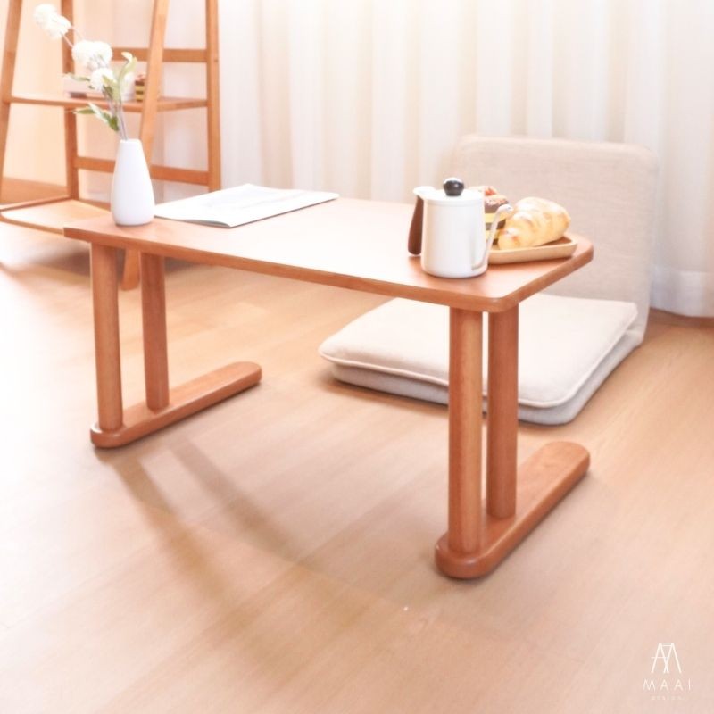 โต๊ะทำงานไม้ยางพารา ปรับ2ระดับ MAAI DESIGN รุ่น TACHI SIDE TABLE สีโอ๊ค