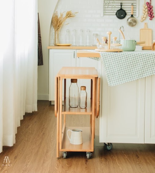 โต๊ะทานข้าวไม้ยางพาราแท้พับเก็บได้ MAAI DESIGN  รุ่น NABI TABLE สีโอ๊ค
