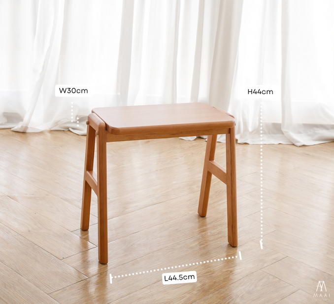 เก้าอี้บาร์ไม้ยางพารา MAAI DESIGN รุ่น BASHO STACK สีโอ๊ค_10