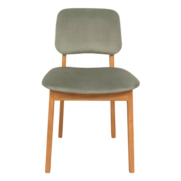 เก้าอี้ทานข้าวไม้ยางพารา เบาะกำมะหยี่ MAAI DESIGN รุ่น AIKO CHAIR สีโอ๊ค_0