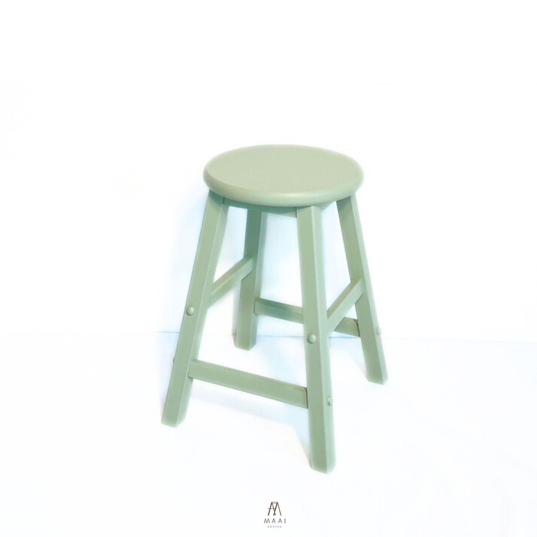 เก้าอี้บาร์ไม้ยางพารา MAAI DESIGN รุ่น GOM STOOL สีมิ้นท์_0