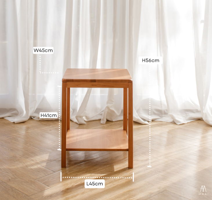 โต๊ะข้างไม้ยางพารา MAAI DESIGN รุ่น DABURU SIDE TABLE สีโอ๊ค_1