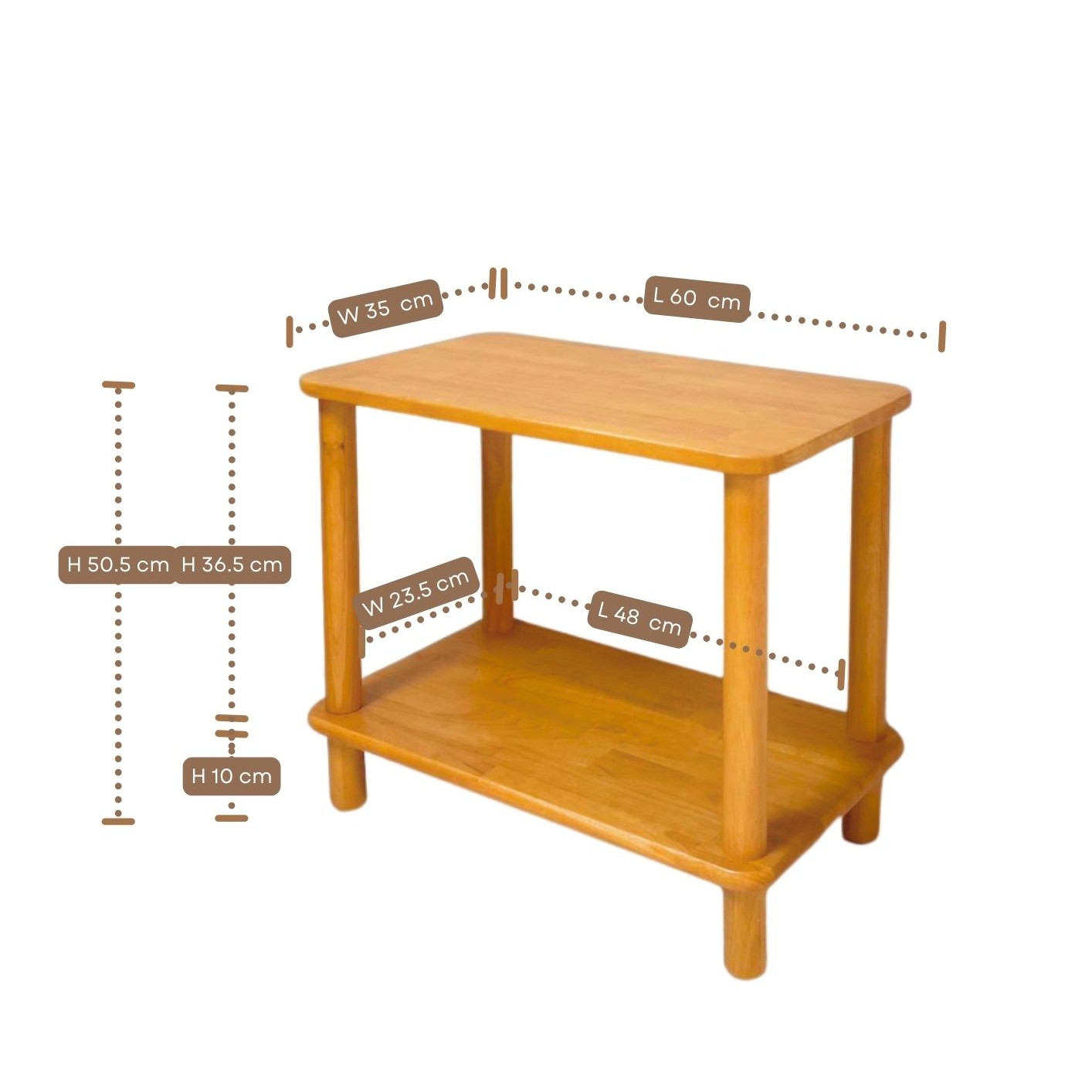 โต๊ะข้างไม้ยางพารา MAAI DESIGN รุ่น AKINO SIDE TABLE สีโอ๊ค_1