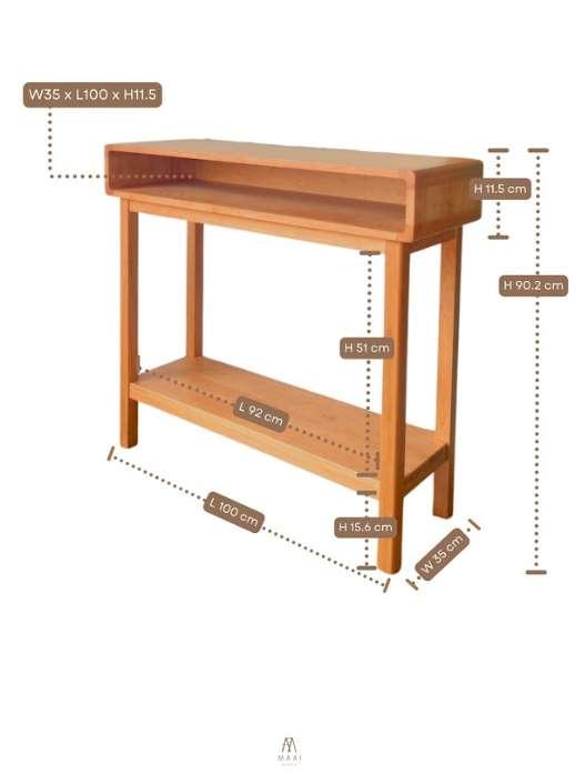 โต๊ะบาร์ไม้ยางพารา MAAI DESIGN รุ่น MITASU CONSOLE TABLE สีโอ๊ค_2
