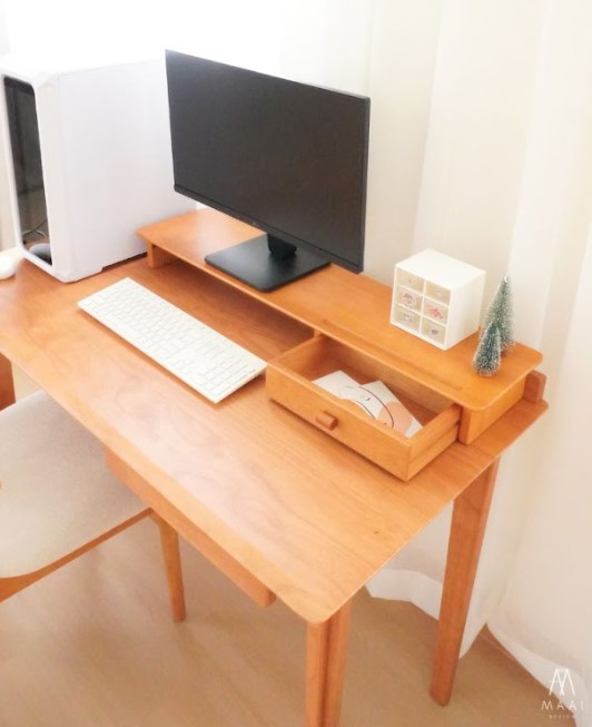 ชั้นวางจอคอมไม้ยางพารา MAAI DESIGN รุ่น GRANDE SHELF สีโอ๊ค_3