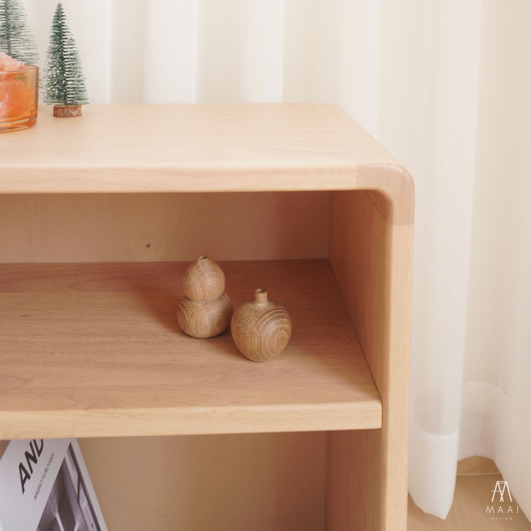 ตู้ข้างเตียงไม้ยางพารา MAAI DESIGN รุ่น AKERU SIDE TABLE สีบีช_3