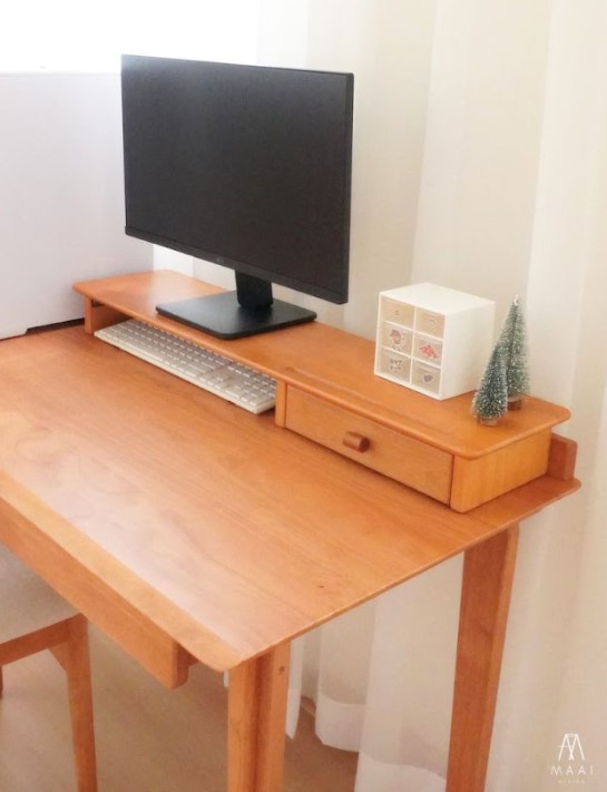 ชั้นวางจอคอมไม้ยางพารา MAAI DESIGN รุ่น GRANDE SHELF สีโอ๊ค_4