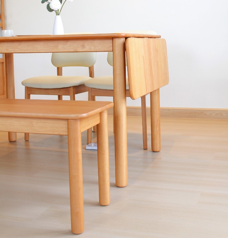 โต๊ะทานข้าวไม้ยางพาราแท้ 4 ที่นั่ง MAAI DESIGN  รุ่น HOZOKU TABLE สีโอ๊ค_5