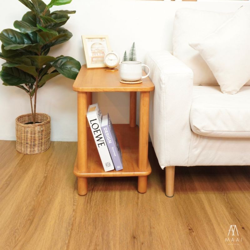 โต๊ะข้างไม้ยางพารา MAAI DESIGN รุ่น AKINO SIDE TABLE สีโอ๊ค_5