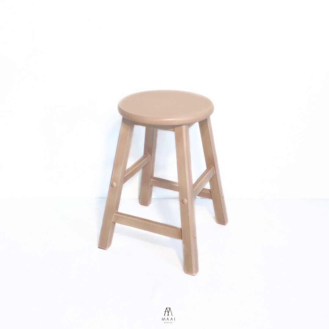 เก้าอี้บาร์ไม้ยางพารา MAAI DESIGN รุ่น GOM STOOL สีครีม_6