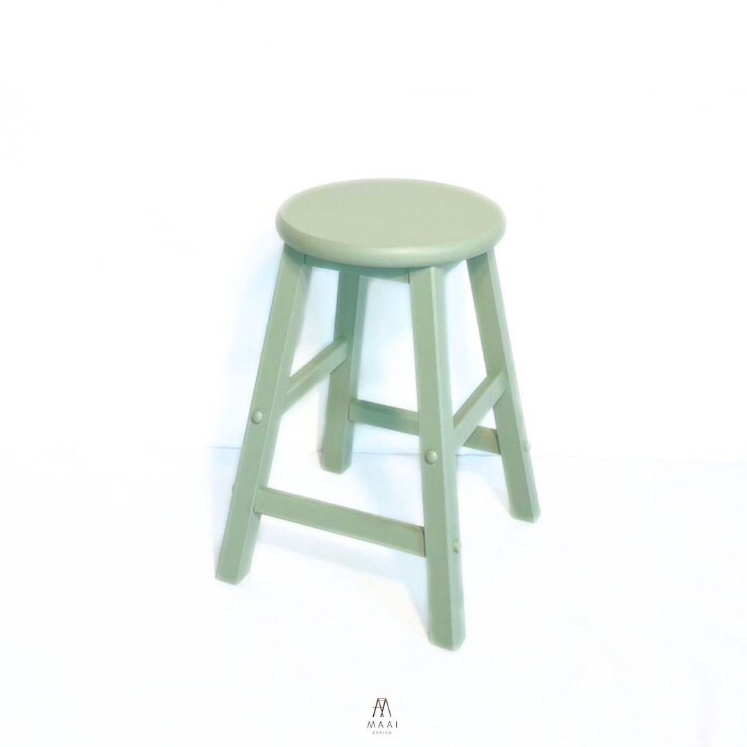 เก้าอี้บาร์ไม้ยางพารา MAAI DESIGN รุ่น GOM STOOL สีมิ้นท์_6
