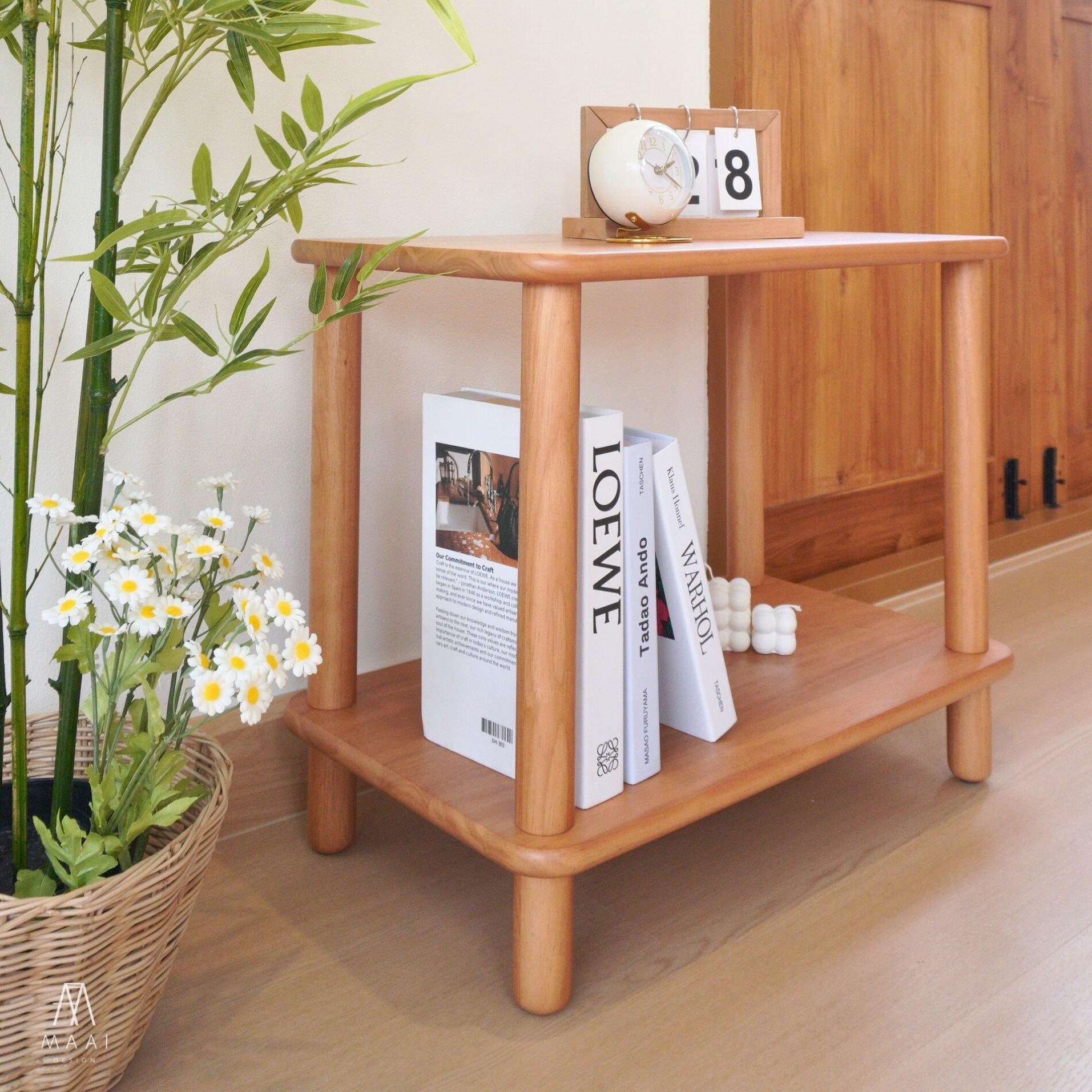 โต๊ะข้างไม้ยางพารา MAAI DESIGN รุ่น AKINO SIDE TABLE สีโอ๊ค_7
