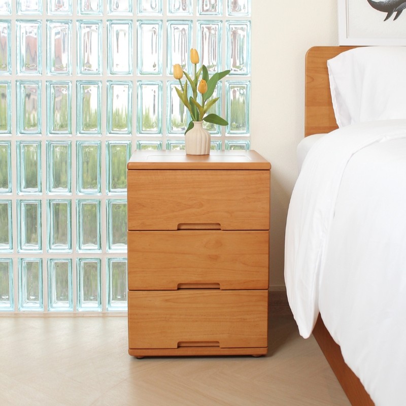 ตู้ลิ้นชักไม้ยางพารา MAAI DESIGN รุ่น SANTO SIDE TABLE สีโอ๊ค_7