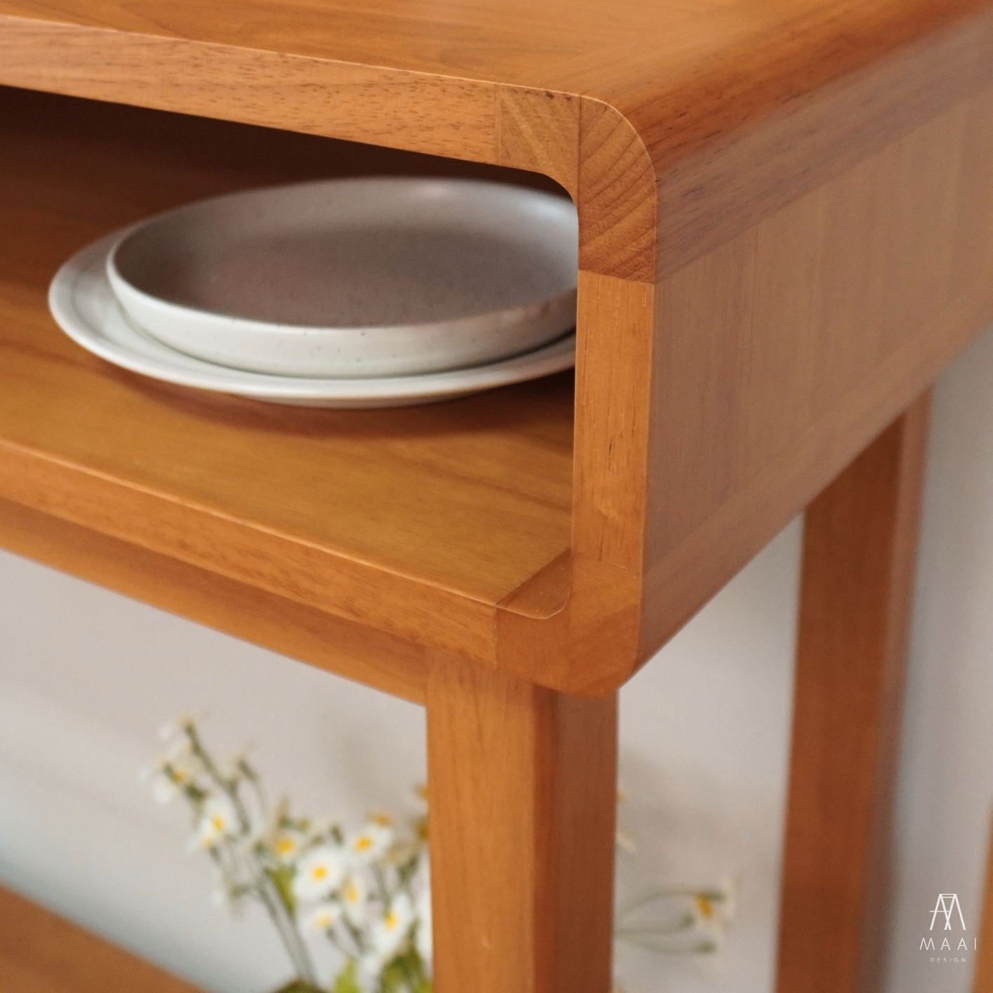โต๊ะบาร์ไม้ยางพารา MAAI DESIGN รุ่น MITASU CONSOLE TABLE สีโอ๊ค_8