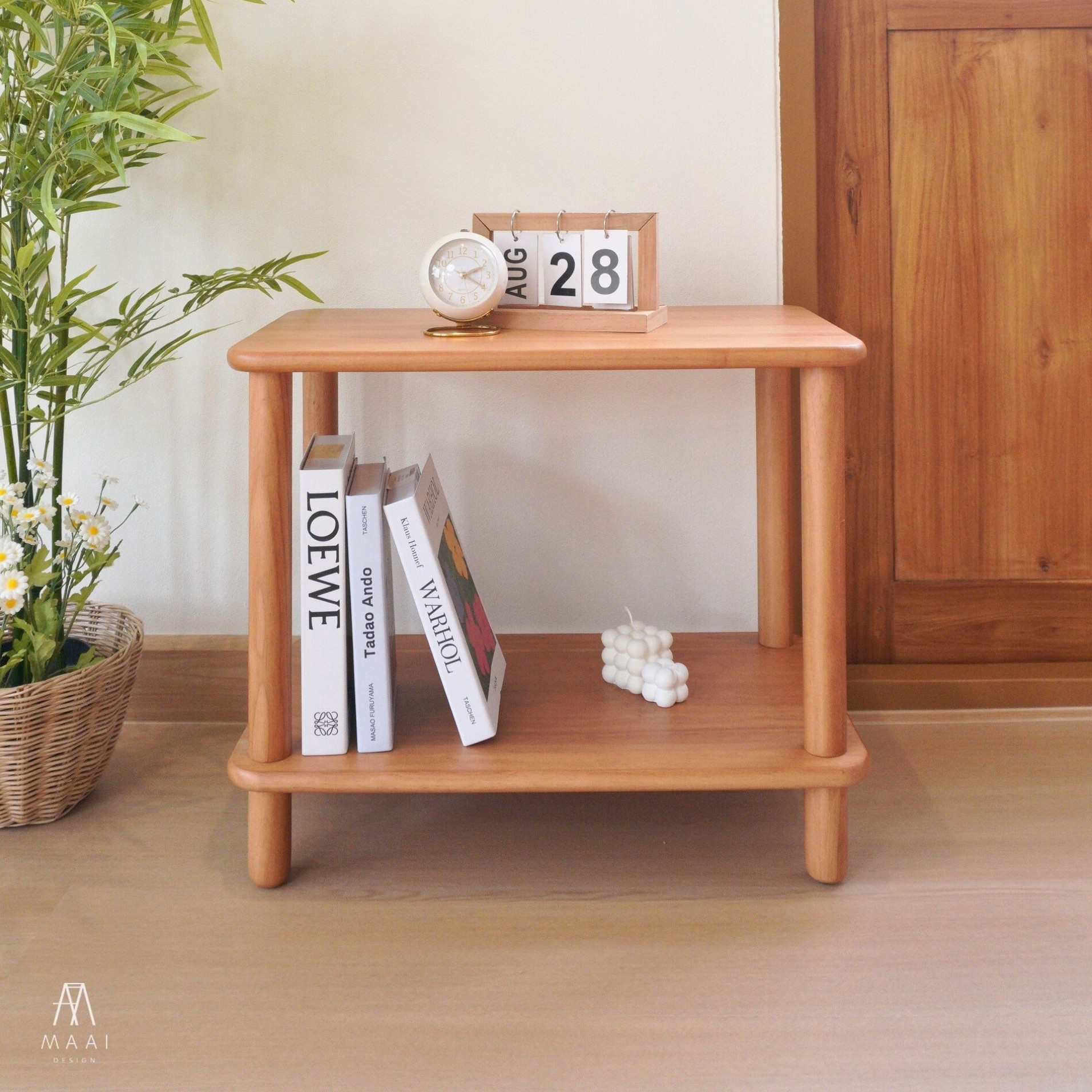 โต๊ะข้างไม้ยางพารา MAAI DESIGN รุ่น AKINO SIDE TABLE สีโอ๊ค_8