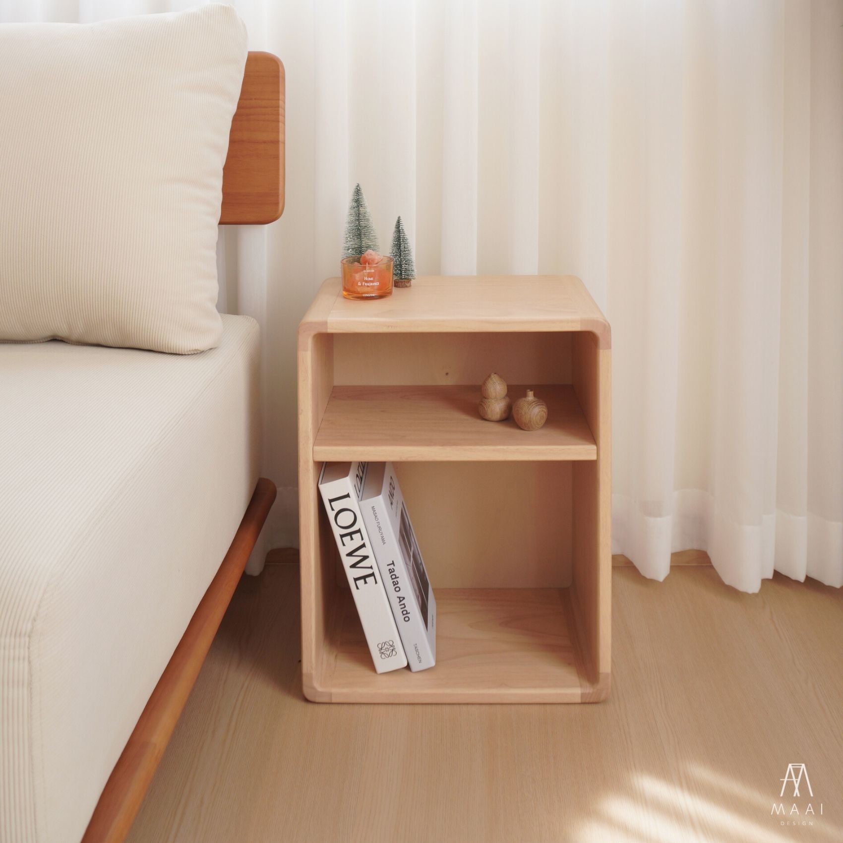 ตู้ข้างเตียงไม้ยางพารา MAAI DESIGN รุ่น AKERU SIDE TABLE สีบีช_6