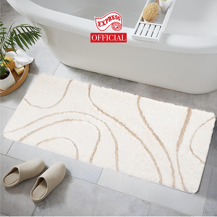 พรมเช็ดเท้ายาว EXPRESS CARPET รุ่น AL3-1 ขนาด50X120 ซม. หนา 18-23 มม. สีครีม _1