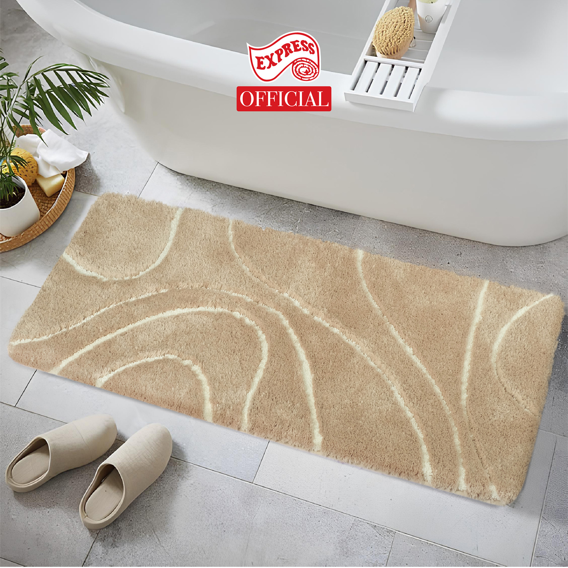 พรมเช็ดเท้ายาว EXPRESS CARPET รุ่น AL3-2 ขนาด50X120 ซม. หนา 18-23 มม. สีน้ำตาล _1