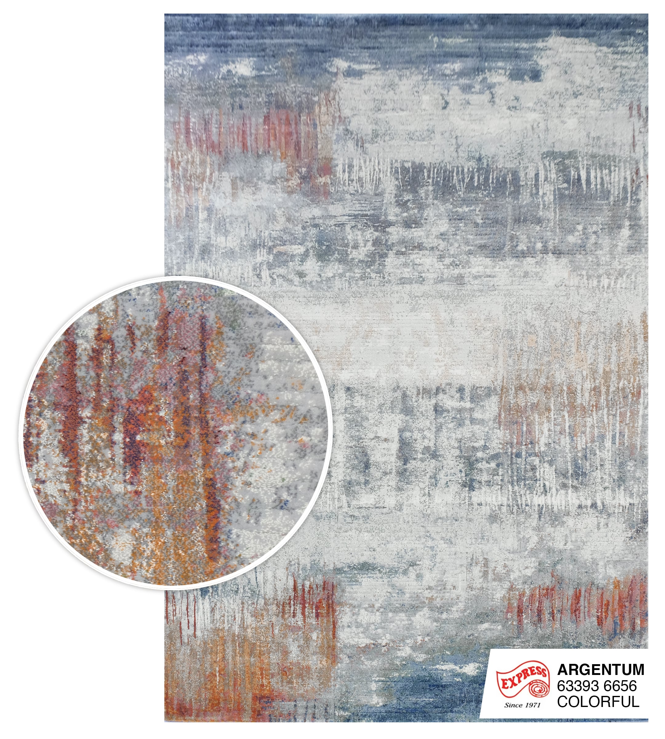 พรมปูพื้น EXPRESS CARPET รุ่น Argentum รหัส 63393 6656 ขนาด 160x230 ซม.หนา 11 มม. หลากสี