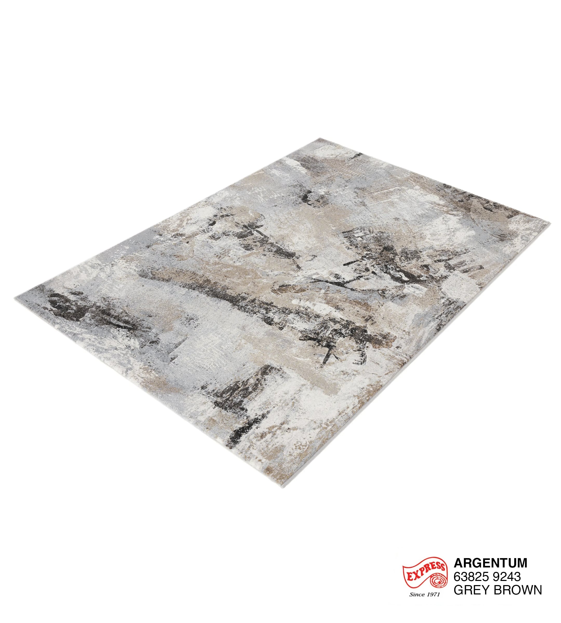 พรมปูพื้น EXPRESS CARPET รุ่น Argentum รหัส 63825 9243 ขนาด 160x230 ซม.หนา 11 มม. สีเทาน้ำตาล_1