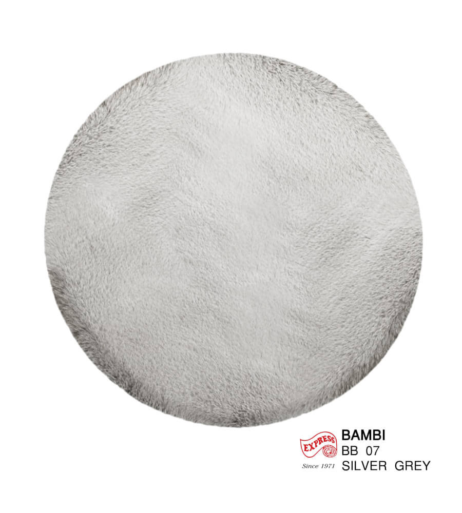 พรมปูพื้นวงกลม EXPRESS CARPET รุ่น BAMBI รหัส BB07 C200 ขนาด เส้นผ่านศูนย์กลาง 200 ซม. หนา 35 มม.  สีเทา_0